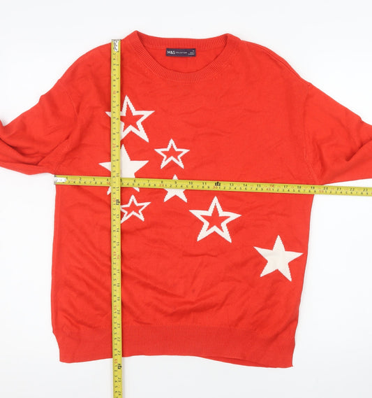 Womens UK Size 12 Marks and Spencer Red Pullover Jumper