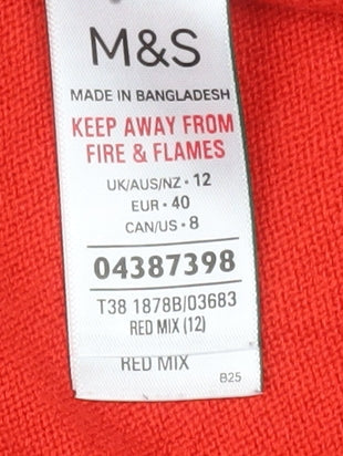 Womens UK Size 12 Marks and Spencer Red Pullover Jumper