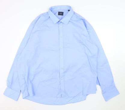 Mens UK Collar Size XL Fellini Smart Blue  Dress Shirt