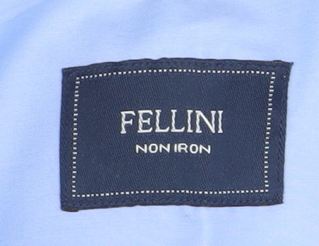 Mens UK Collar Size XL Fellini Smart Blue  Dress Shirt