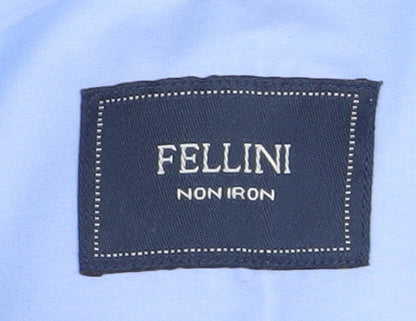 Mens UK Collar Size XL Fellini Smart Blue  Dress Shirt