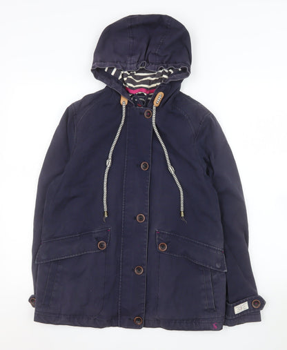 Womens UK Size 10 Joules Blue Rain Coat