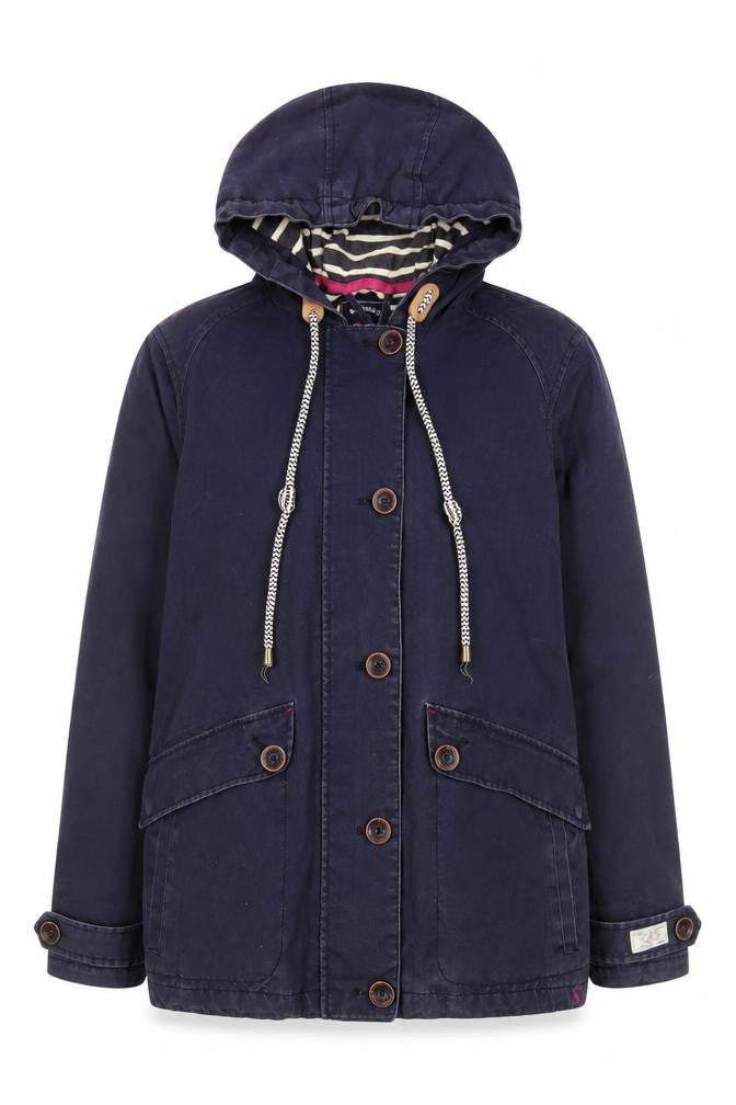 Womens UK Size 10 Joules Blue Rain Coat