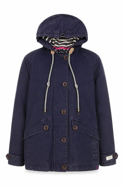 Womens UK Size 10 Joules Blue Rain Coat