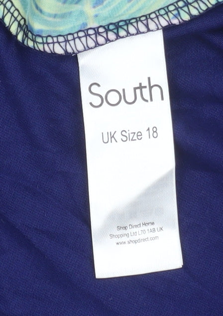Womens UK Size 18 South Blue Basic Tank