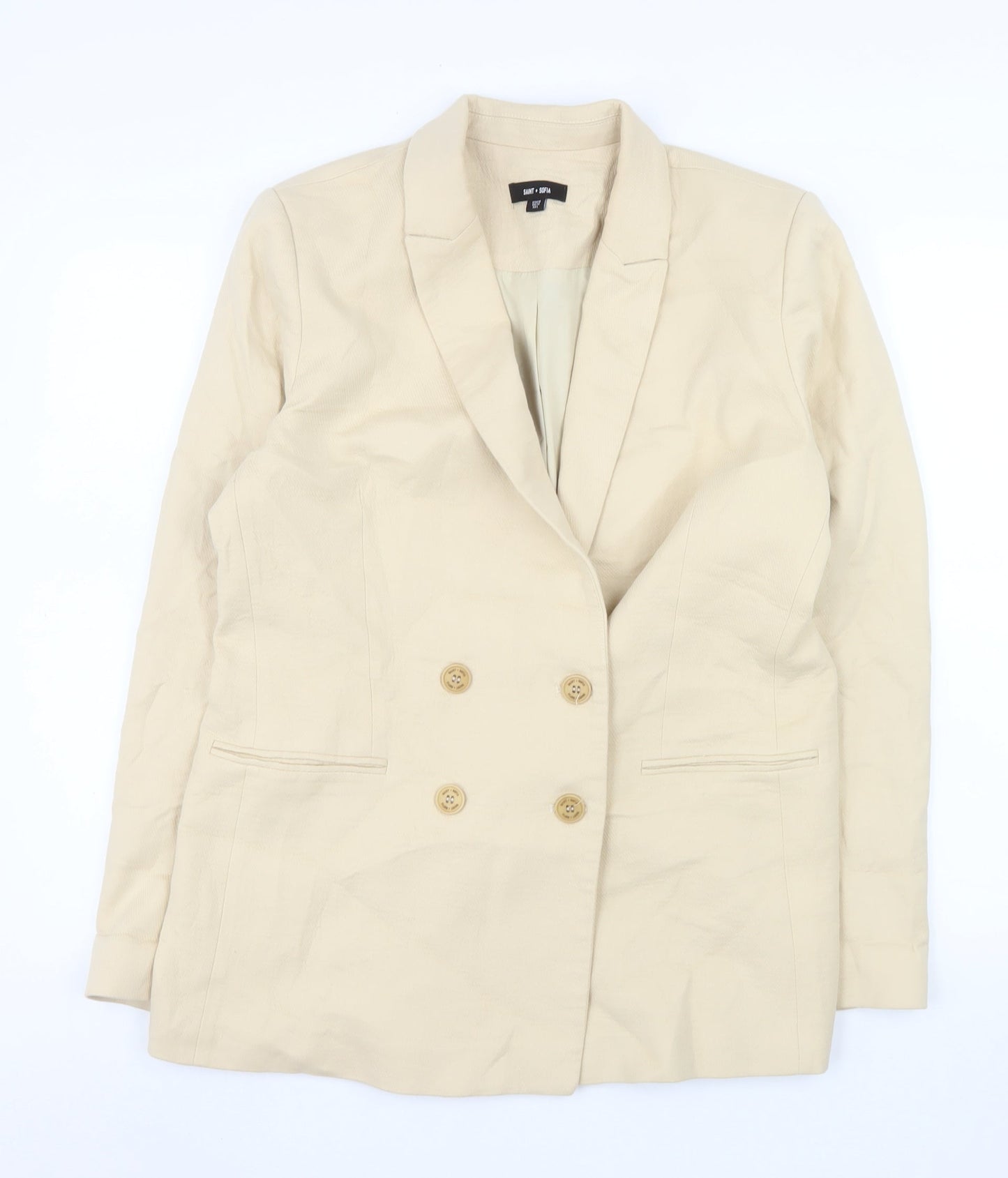 Womens UK Size L Saint + Sofia Regular Beige Blazer