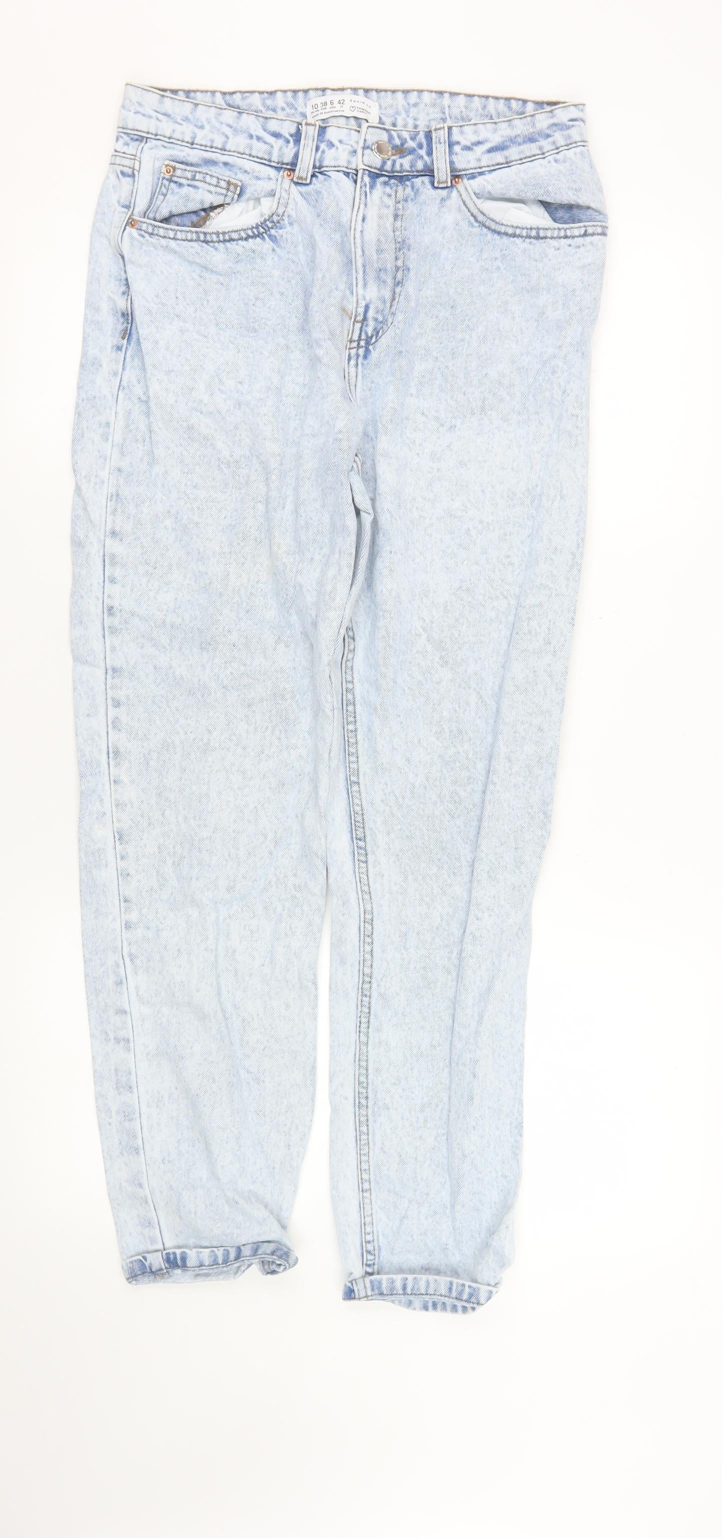 Womens UK Size 10 Primark Regular Fit Mom Blue Jeans