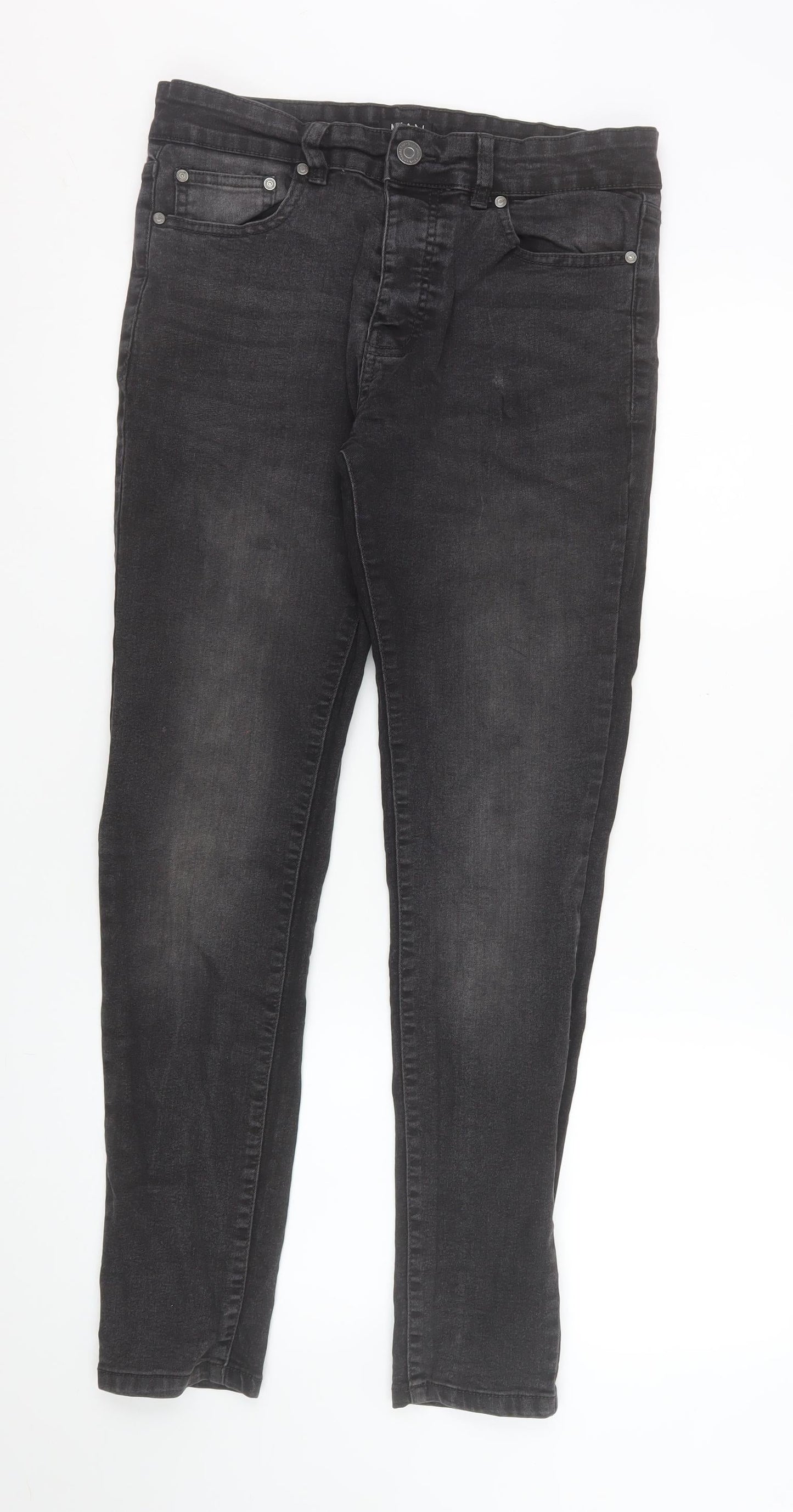 Mens UK Size 32 boohooMAN Slim Fit Skinny Black Jeans