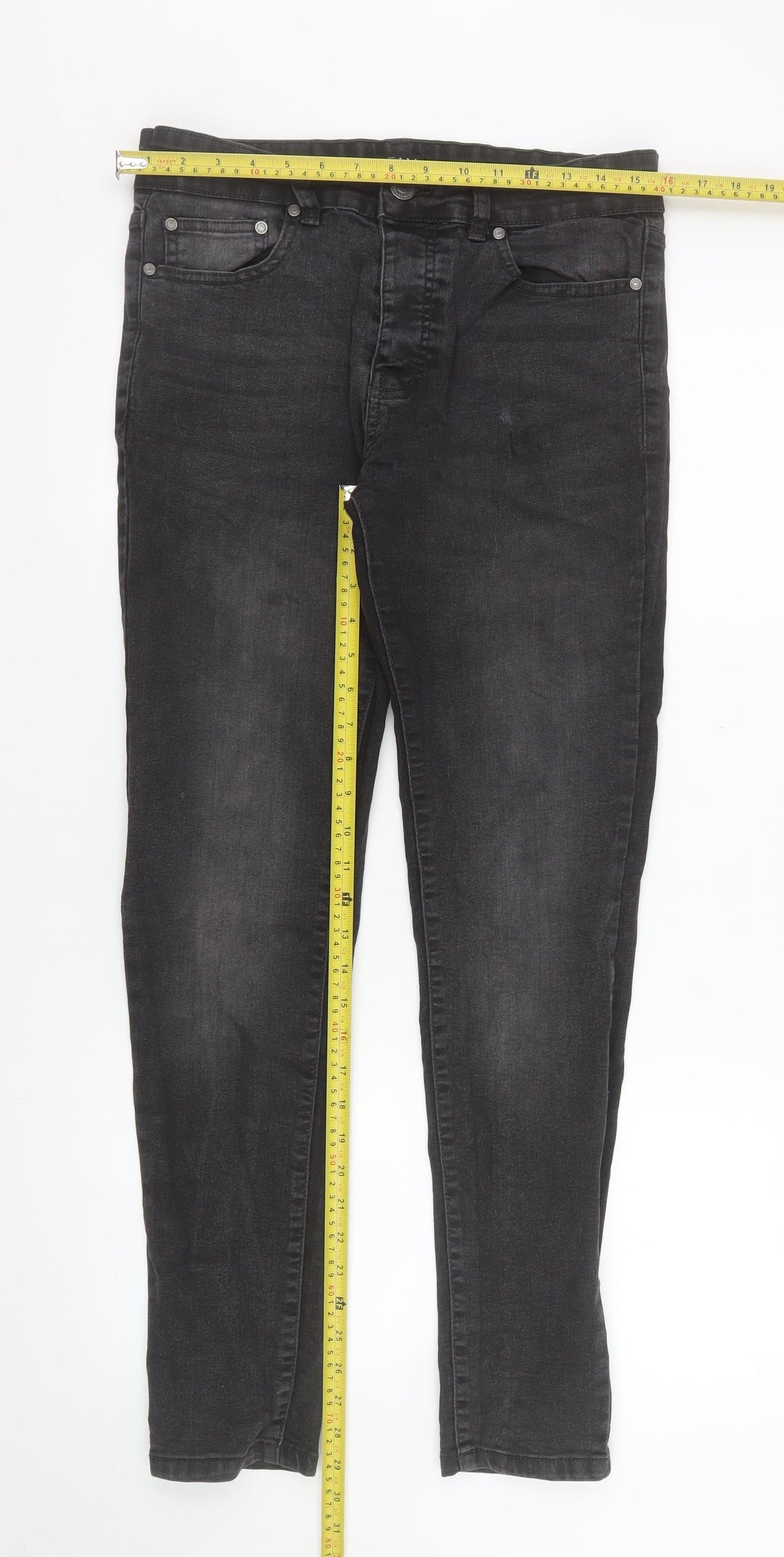Mens UK Size 32 boohooMAN Slim Fit Skinny Black Jeans
