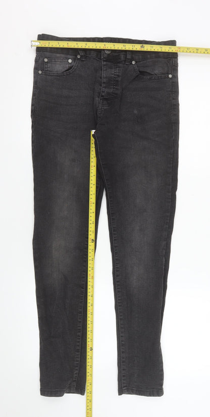 Mens UK Size 32 boohooMAN Slim Fit Skinny Black Jeans