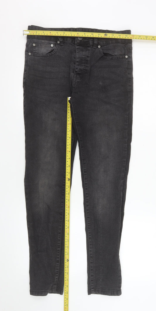 Mens UK Size 32 boohooMAN Slim Fit Skinny Black Jeans