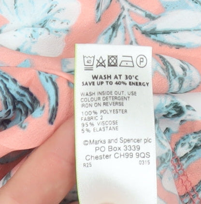 Womens UK Size 16 Marks and Spencer Pink Basic Blouse