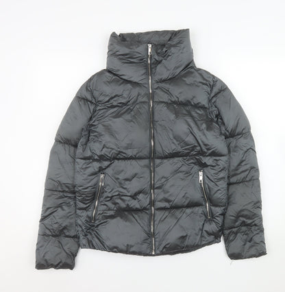 Womens UK Size 8 Mango Black Puffer Jacket