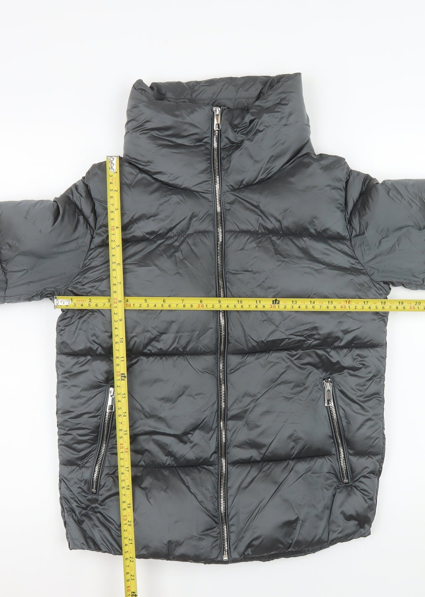Womens UK Size 8 Mango Black Puffer Jacket