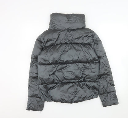 Womens UK Size 8 Mango Black Puffer Jacket