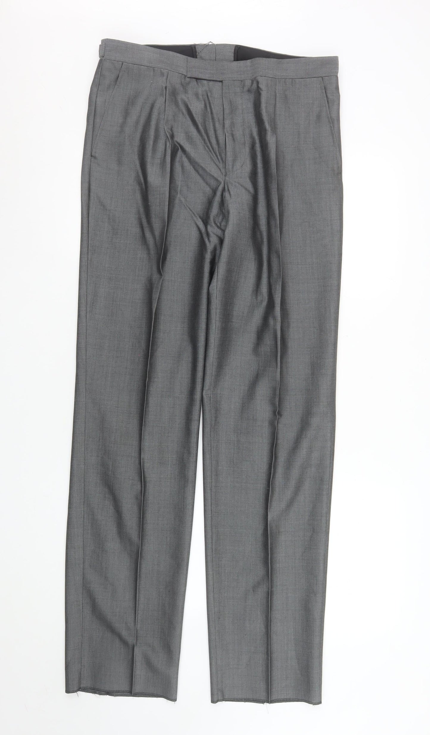 Mens UK Size L Torre Cerimonia Classic Fit Dress Pants Grey Trousers