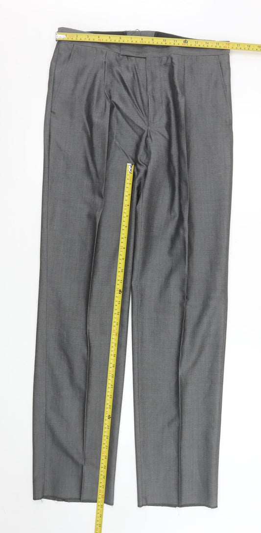 Mens UK Size L Torre Cerimonia Classic Fit Dress Pants Grey Trousers