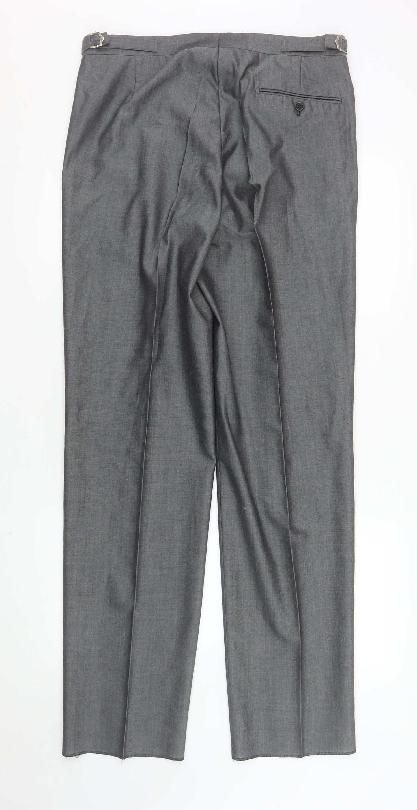 Mens UK Size L Torre Cerimonia Classic Fit Dress Pants Grey Trousers