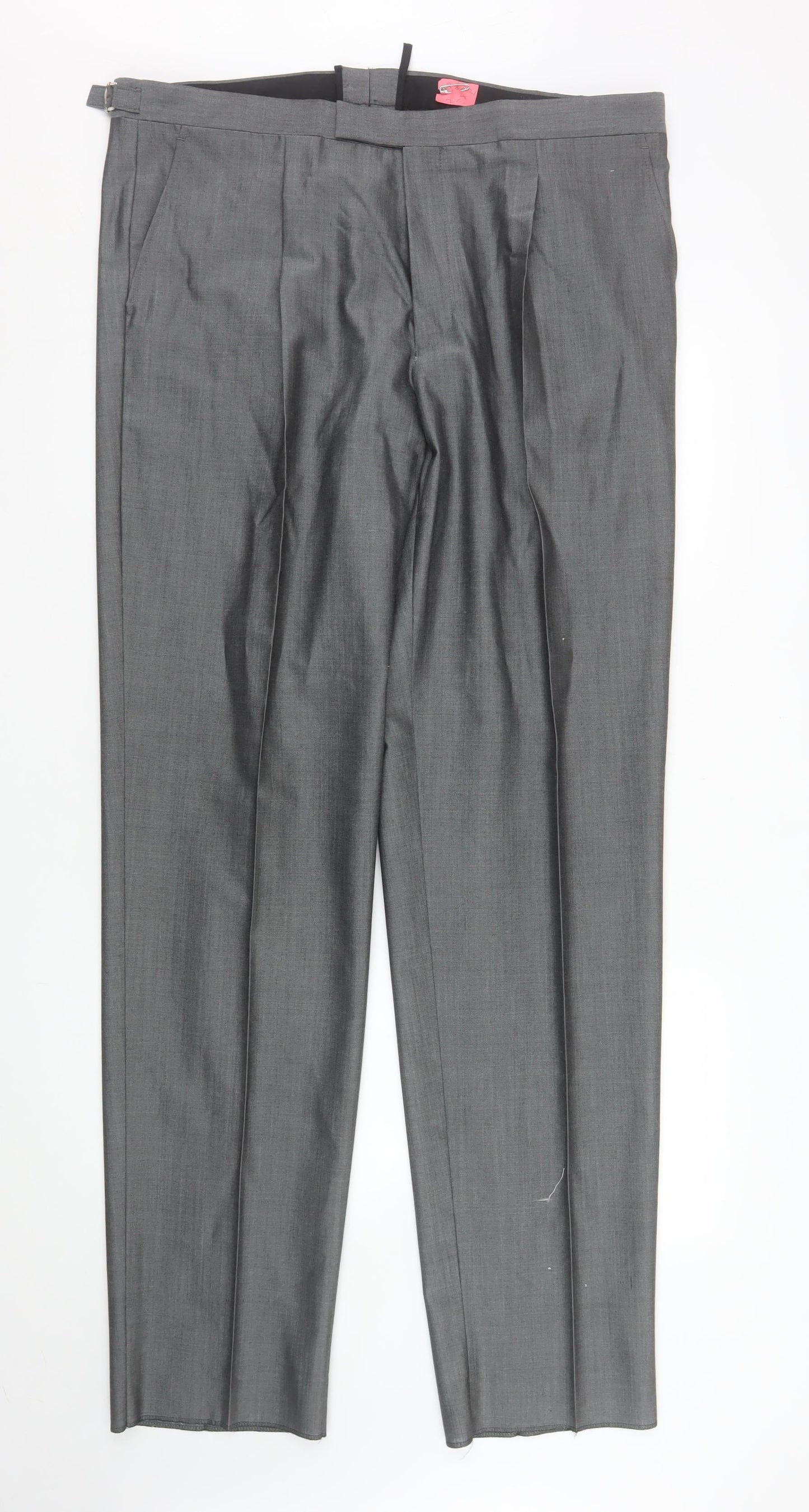 Mens UK Size 40 Torre Regular Fit Dress Pants Grey Trousers