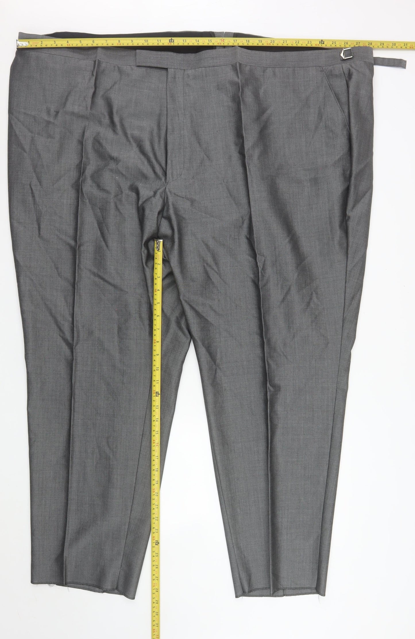 Mens UK Size 58.S Torre Regular Fit Dress Pants Grey Trousers