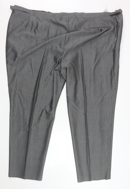 Mens UK Size 58.S Torre Regular Fit Dress Pants Grey Trousers