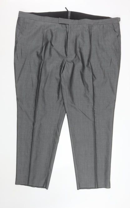 Mens UK Size 50S Torre Cerimonia Classic Fit Dress Pants Grey Trousers