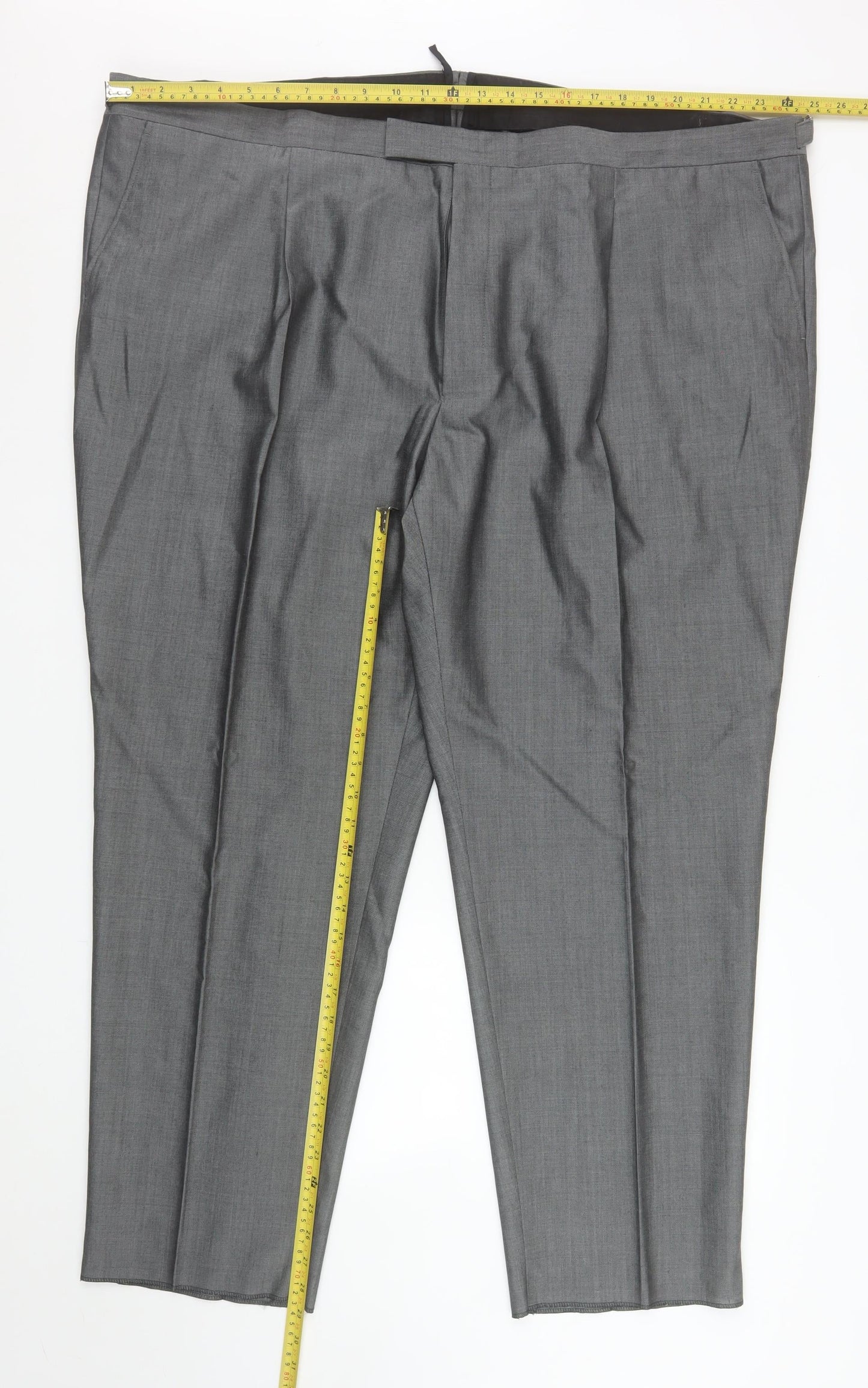 Mens UK Size 50S Torre Cerimonia Classic Fit Dress Pants Grey Trousers