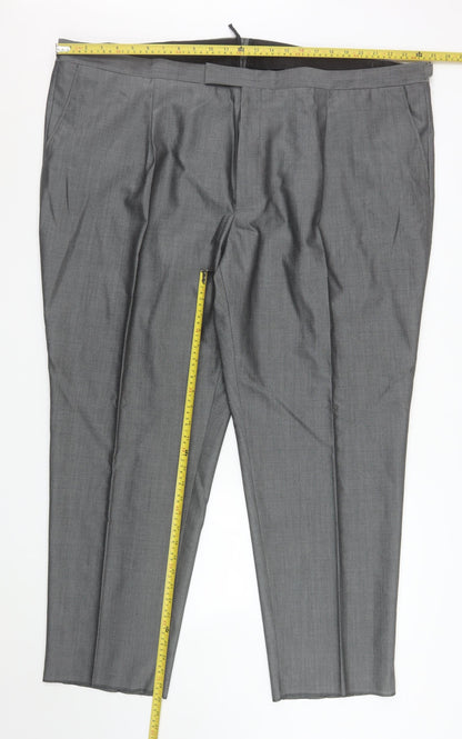 Mens UK Size 50S Torre Cerimonia Classic Fit Dress Pants Grey Trousers