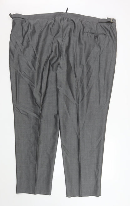 Mens UK Size 50S Torre Cerimonia Classic Fit Dress Pants Grey Trousers