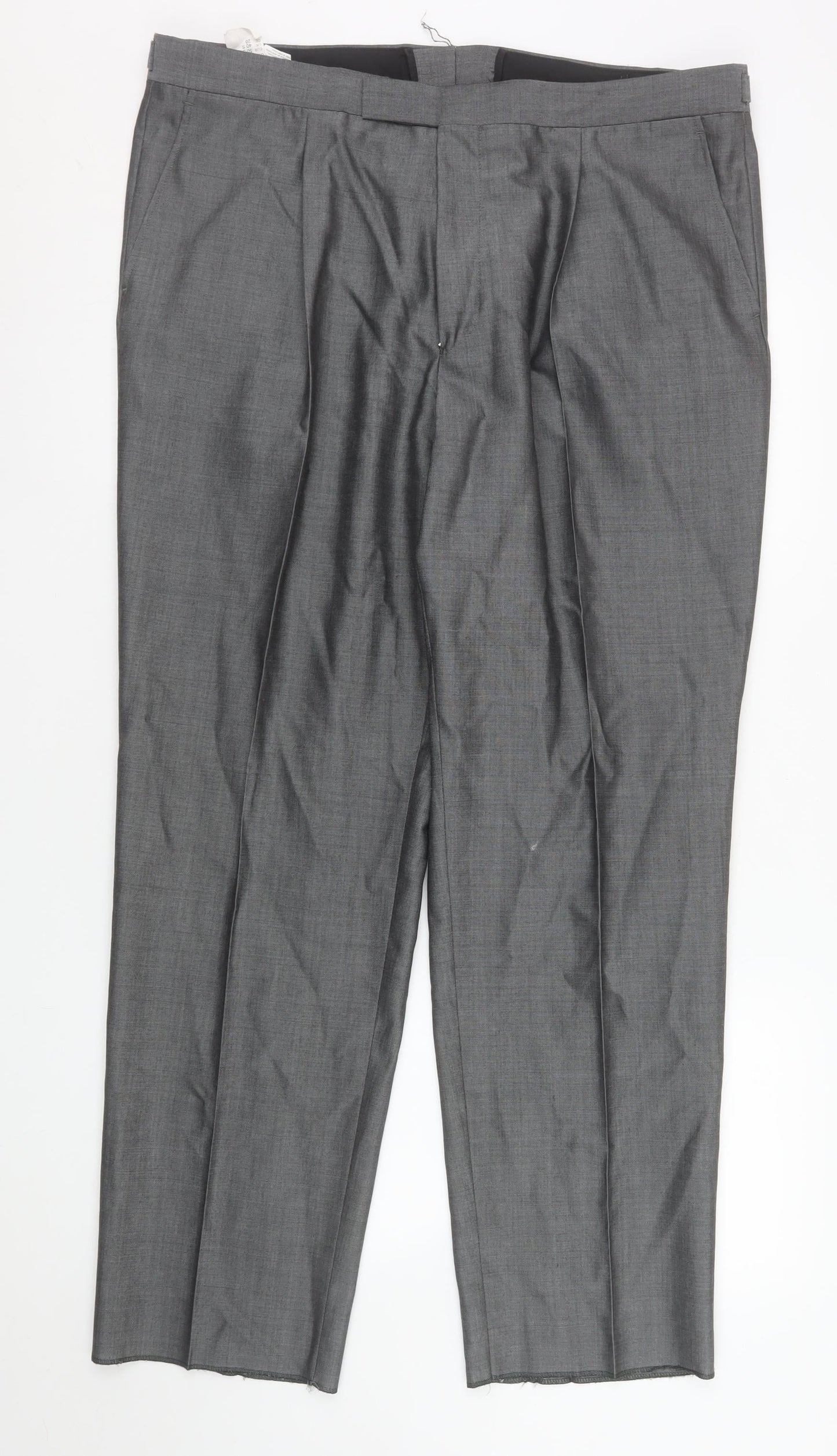 Mens UK Size 40S Torre Regular Fit Dress Pants Grey Trousers