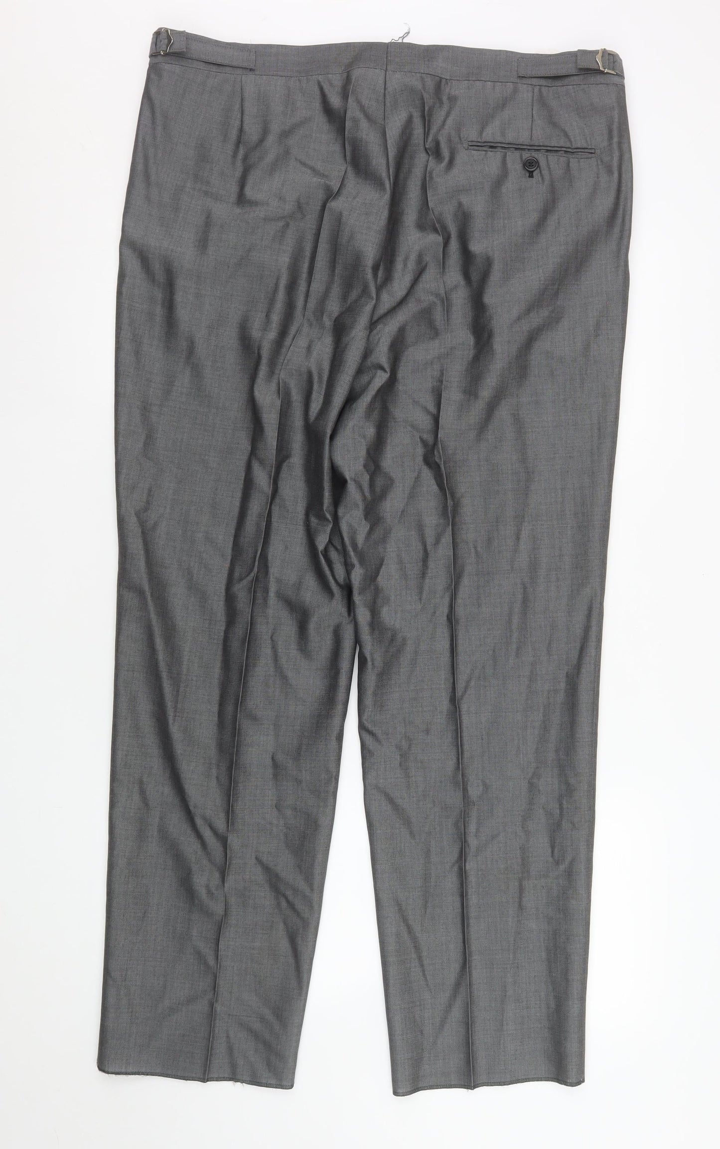 Mens UK Size 40S Torre Regular Fit Dress Pants Grey Trousers