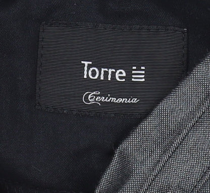 Mens UK Size L Torre Regular Fit Dress Pants Grey Trousers
