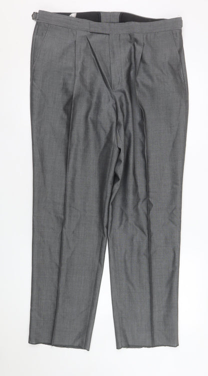 Mens UK Size 38 Torre Regular Fit Dress Pants Grey Trousers