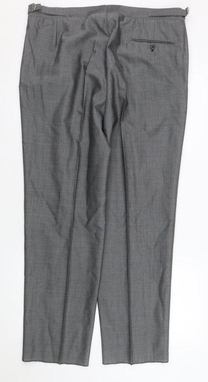 Mens UK Size 38 Torre Regular Fit Dress Pants Grey Trousers