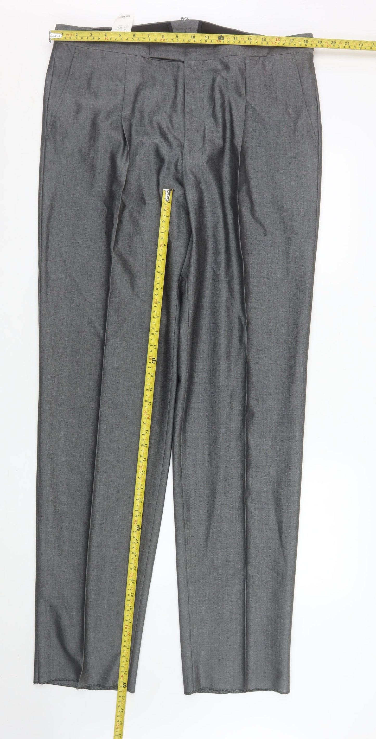 Mens UK Size 38 Torre Classic Fit Dress Pants Grey Trousers