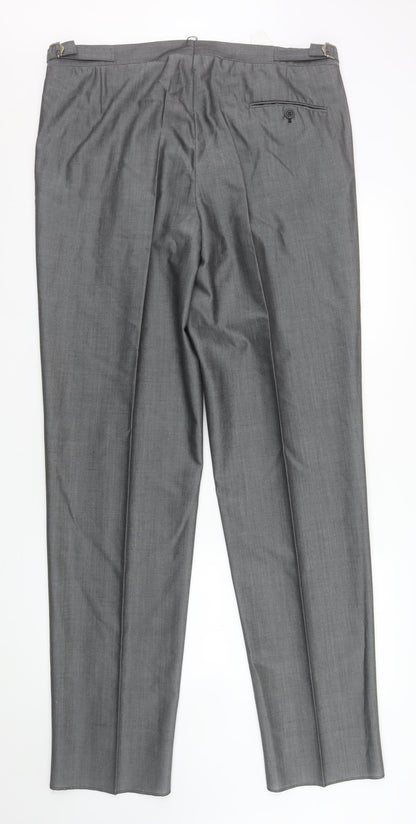 Mens UK Size 38 Torre Classic Fit Dress Pants Grey Trousers