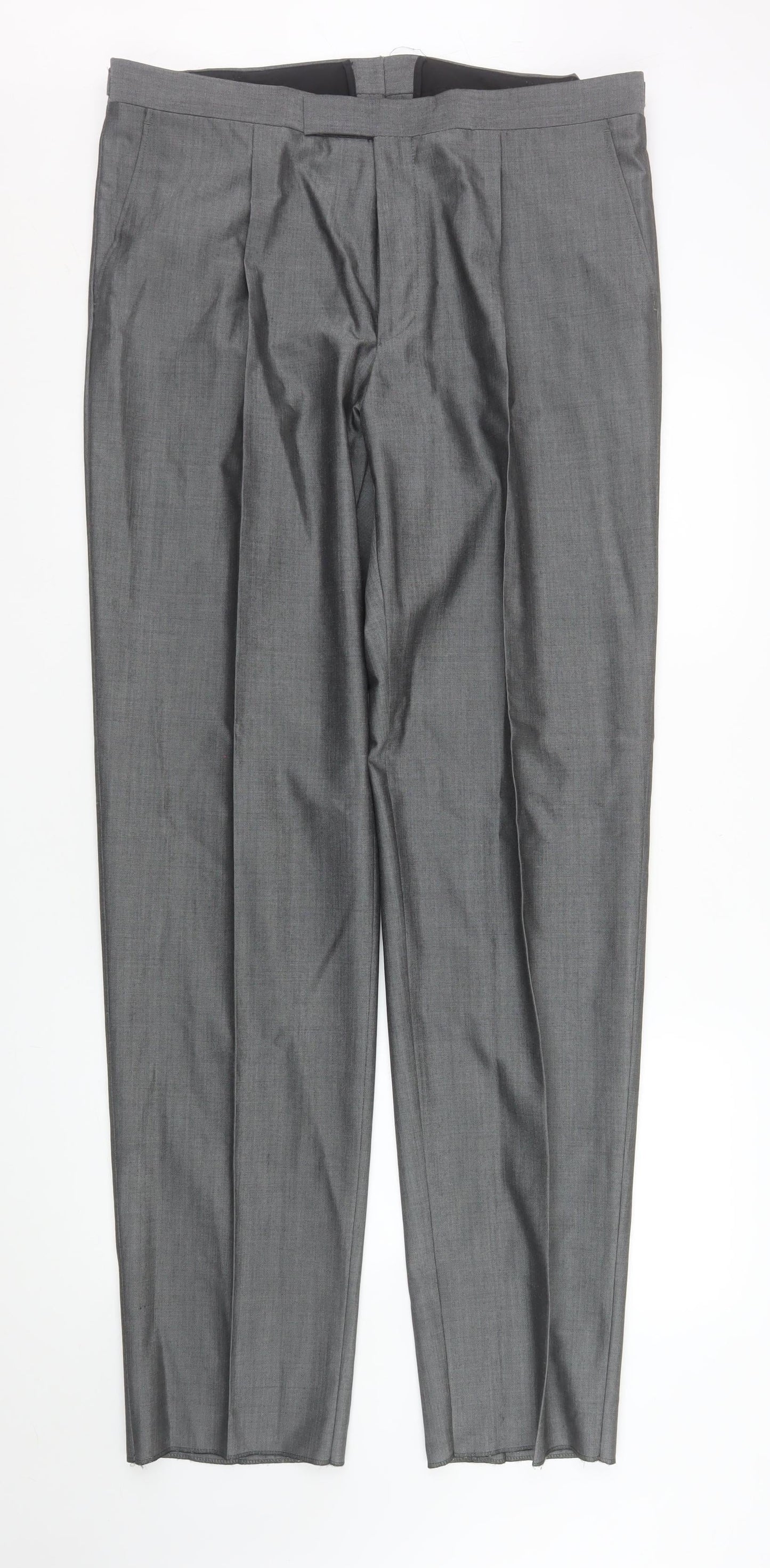 Mens UK Size XL Torre Cerimonia Regular Fit Dress Pants Grey Trousers