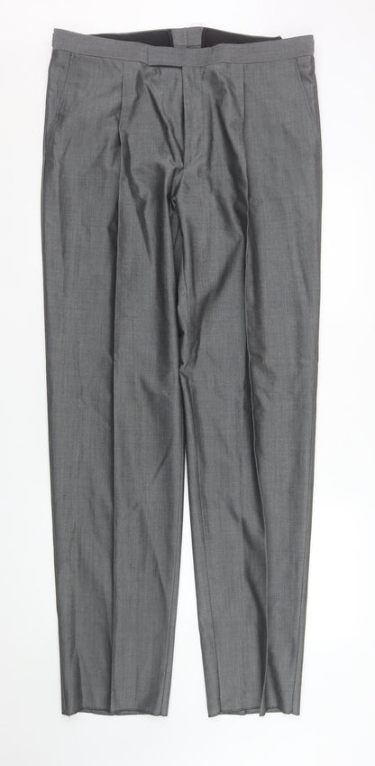 Mens UK Size XL Torre Cerimonia Regular Fit Dress Pants Grey Trousers
