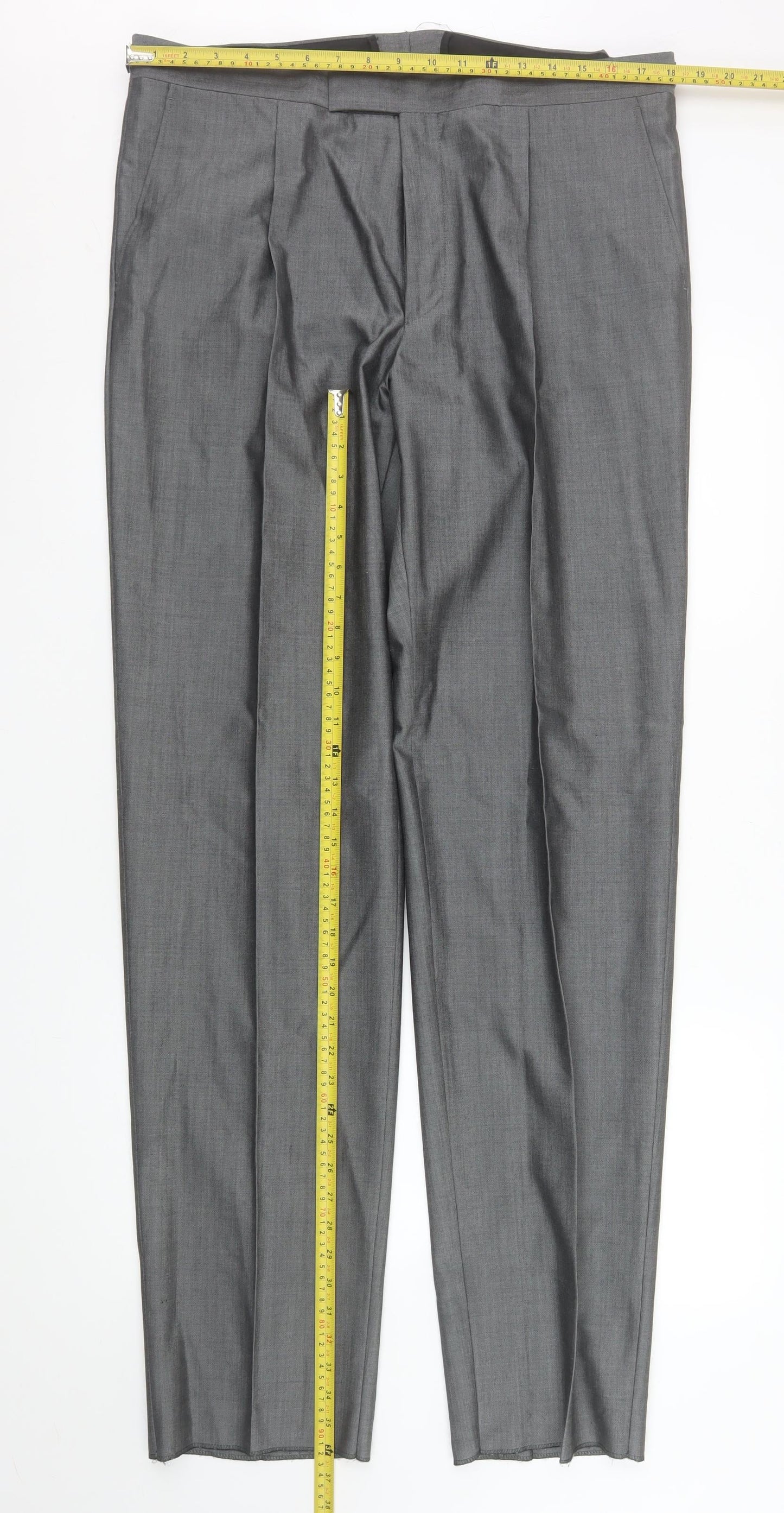 Mens UK Size XL Torre Cerimonia Regular Fit Dress Pants Grey Trousers