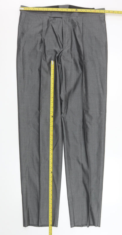 Mens UK Size XL Torre Cerimonia Regular Fit Dress Pants Grey Trousers
