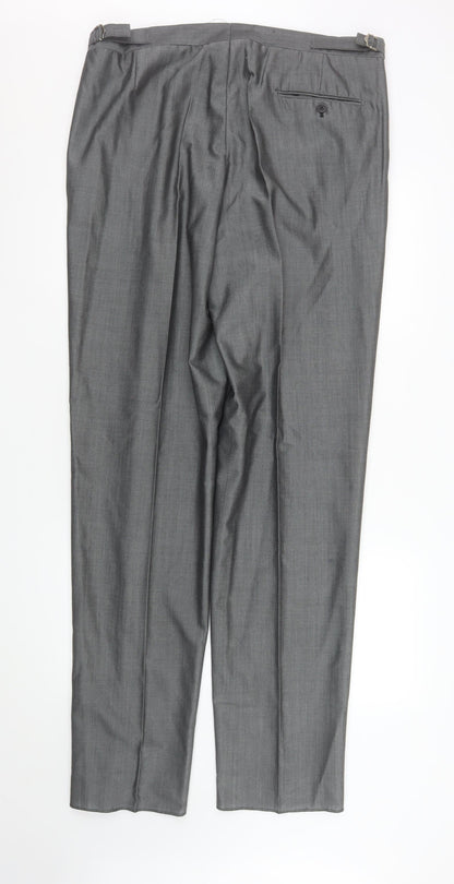 Mens UK Size XL Torre Cerimonia Regular Fit Dress Pants Grey Trousers