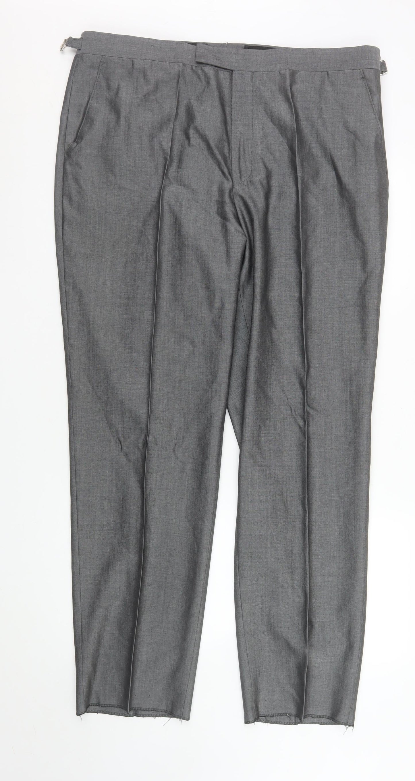 Mens UK Size 40 R Torre Classic Fit Dress Pants Grey Trousers