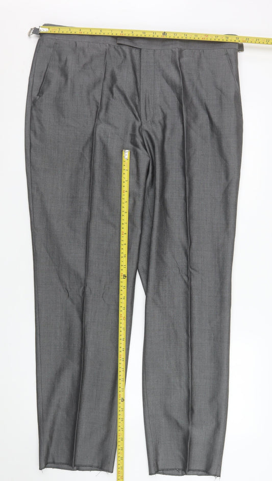 Mens UK Size 40 R Torre Classic Fit Dress Pants Grey Trousers