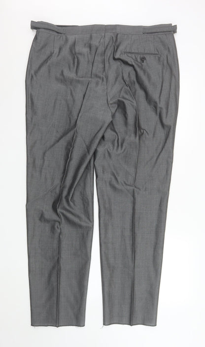 Mens UK Size 40 R Torre Classic Fit Dress Pants Grey Trousers