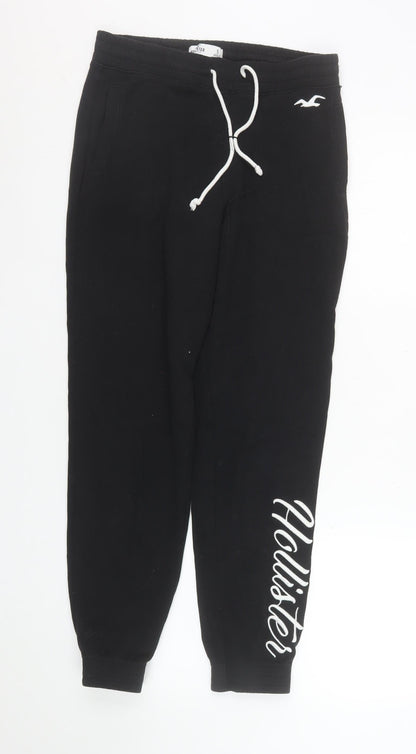 Womens UK Size S Hollister Regular Fit Jogger Black Trousers