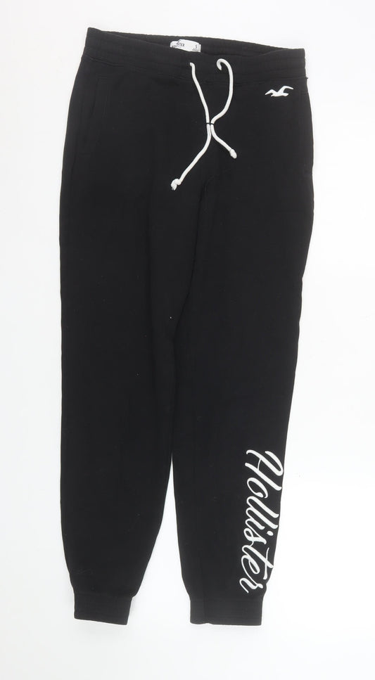 Womens UK Size S Hollister Regular Fit Jogger Black Trousers