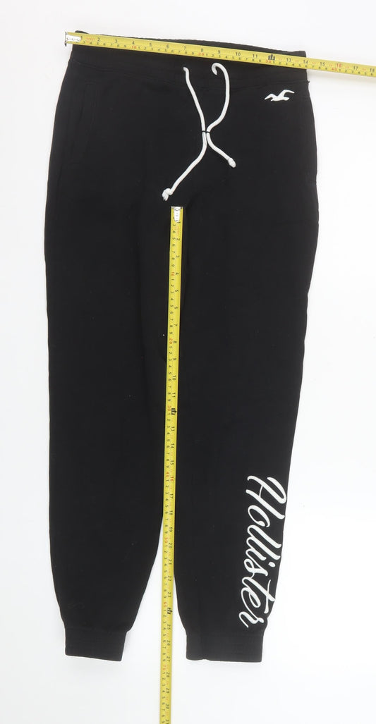 Womens UK Size S Hollister Regular Fit Jogger Black Trousers