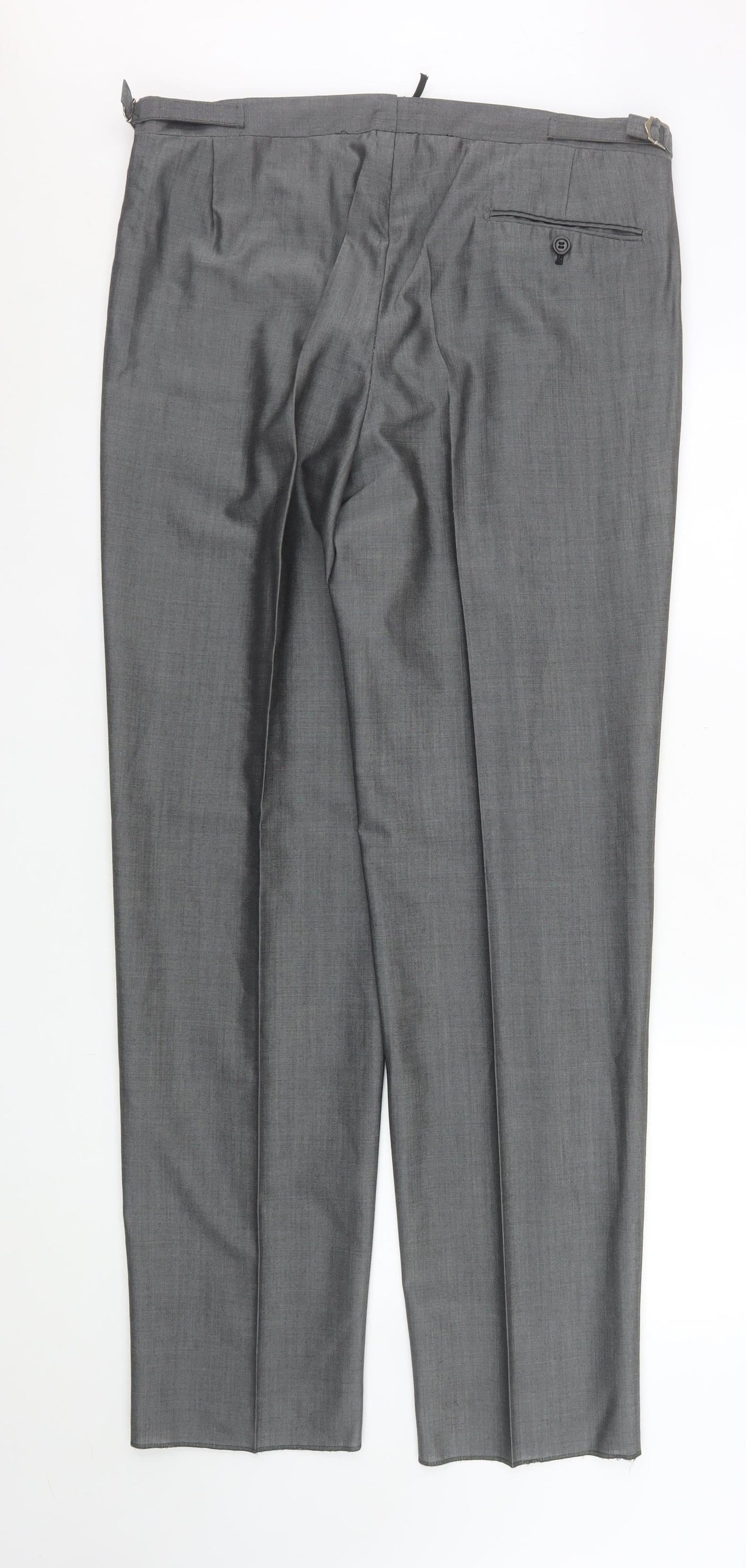 Mens UK Size L Torre Cerimonia Classic Fit Dress Pants Grey Trousers