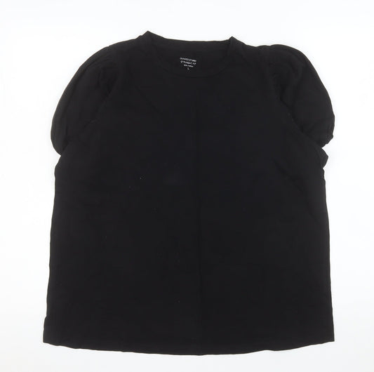 Womens UK Size L Dunnes Stores Black Basic T-Shirt