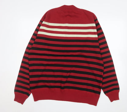 Mens UK Size L Pierre Cardin Red 1/2 Zip Sweatshirt